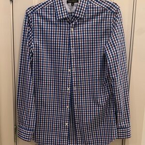 Banana Republic Blue and White Check Dress Shirt